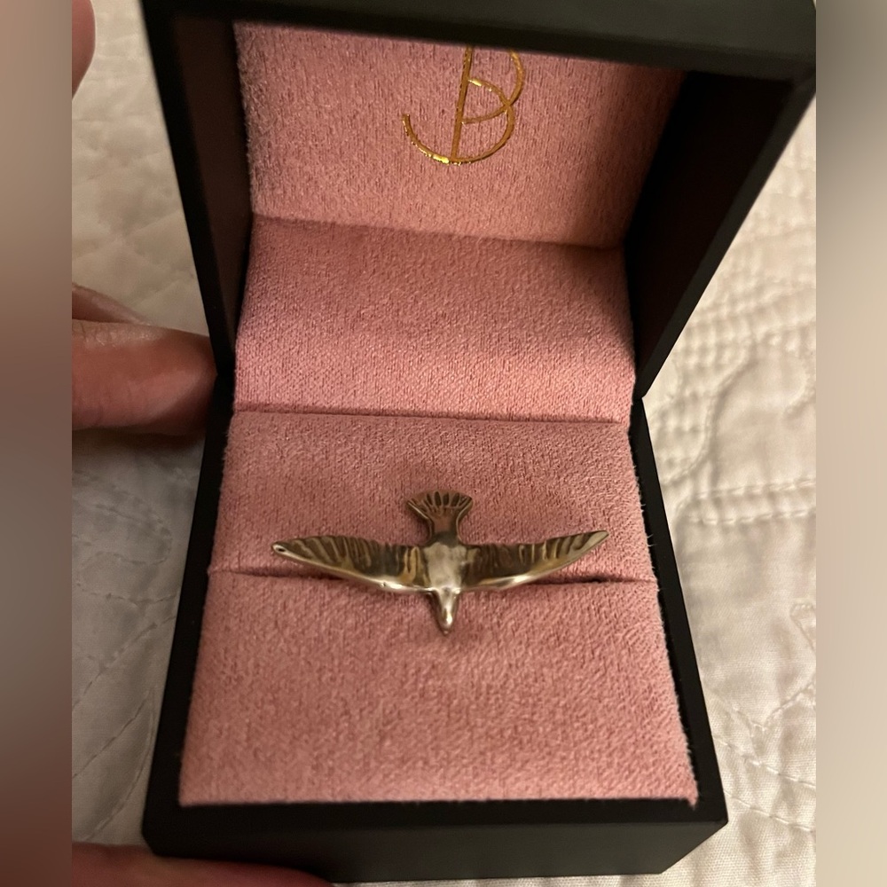 Bijules Double Finger Sterling Silver .925 Bird Ring